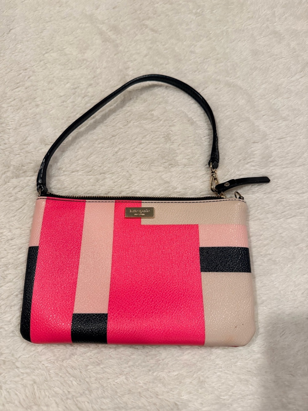 Kate Spade Grant Street Lolly Color Block Party Baguette With Leather Trim
